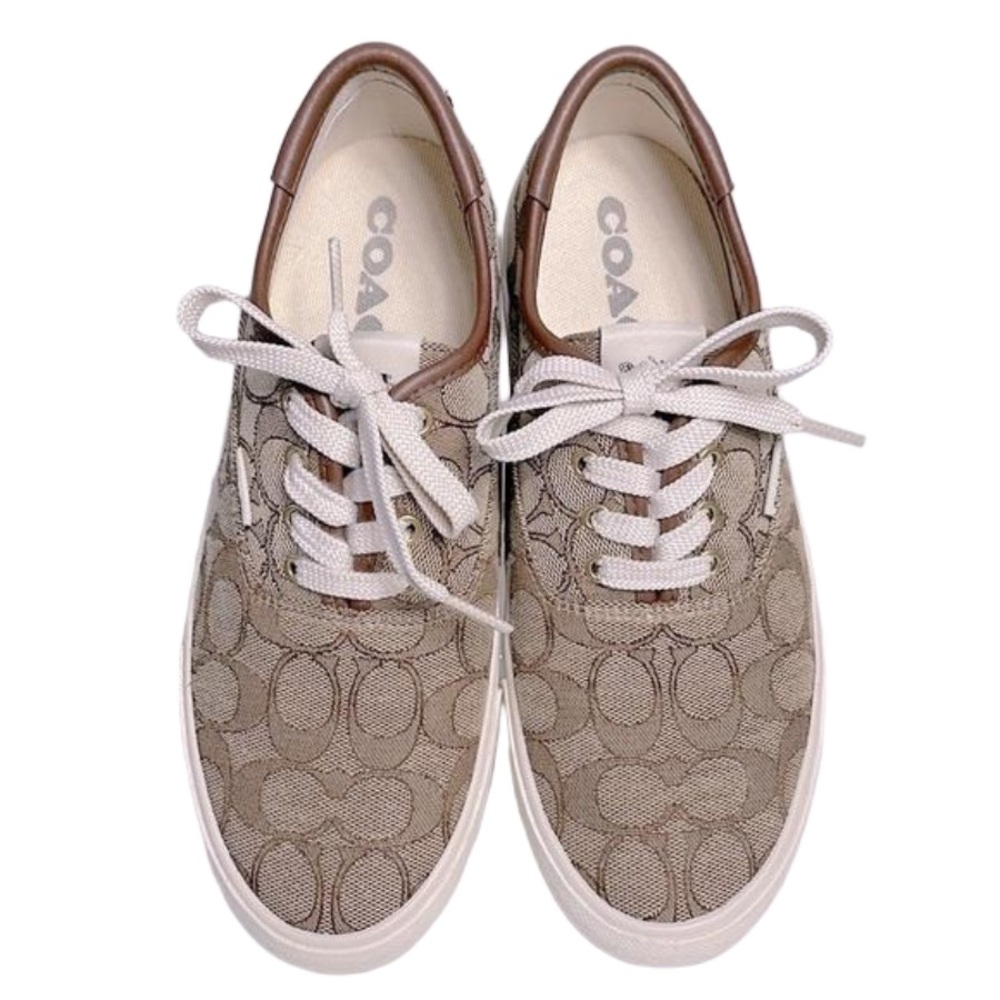 COACH CitySole Skateboarding Signature Logo Shoes Women's Sneakers Khaki Size 7 - Picture 4 of 11